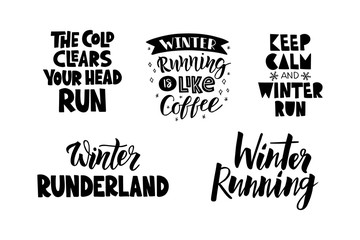 Winter running lettering