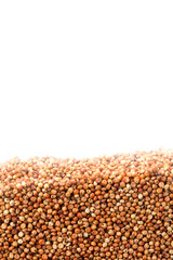 Layer of kidney beans in section isolated on white background. Agriculture poster concept