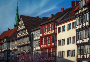 Burgstrasse in Hannover Altstadt an einen Fr&uuml;hlingstag