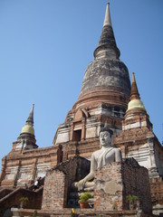 Fototapeta premium Brick Stupa, Ayutthaya, Thailand