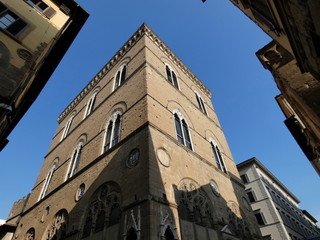 Fototapeta na wymiar Iglesia de Orsanmichele (Huerto de San Miguel), una iglesia ubicada en la ciudad de Florencia, Italia.