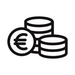 Euro coins icon vector