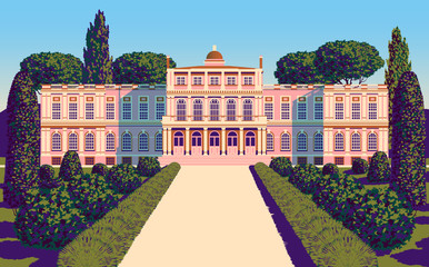 Classical Palace in the Baroque style. Pop art retro style. - obrazy, fototapety, plakaty