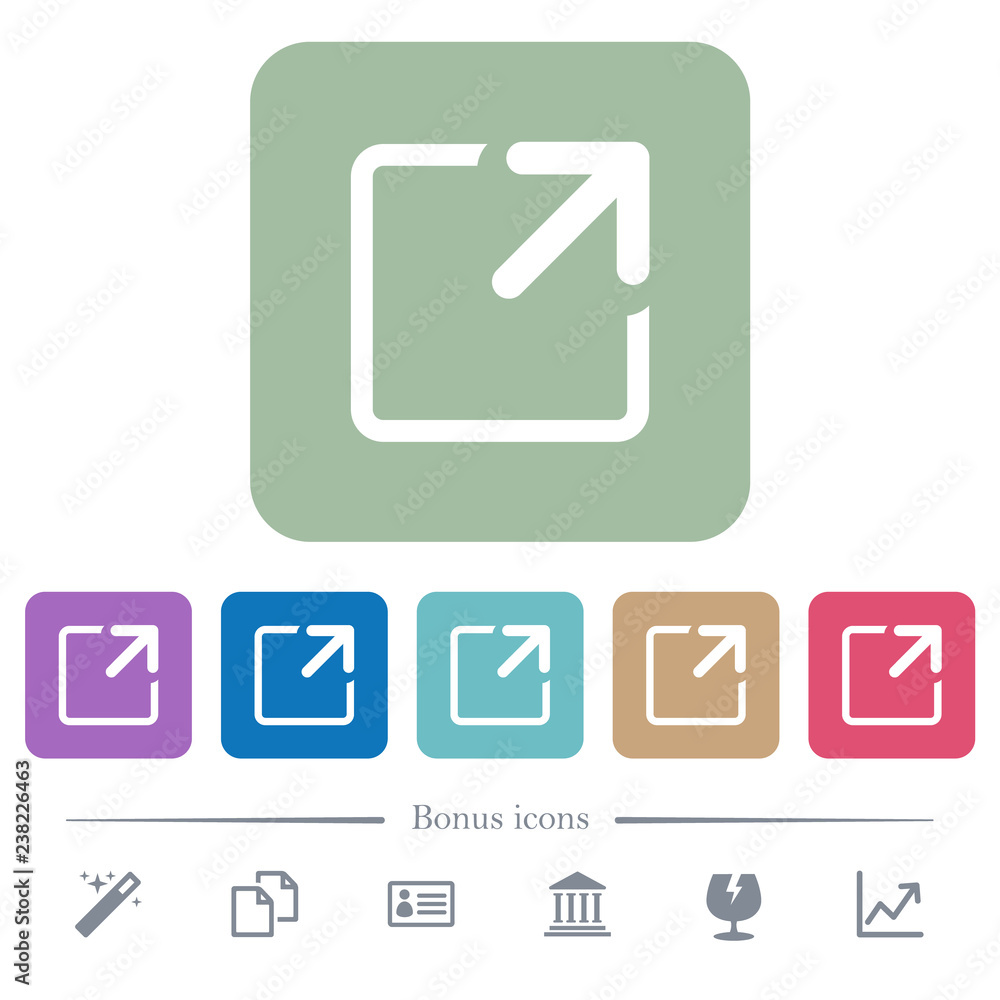 Aufkleber maximize window flat icons on color rounded square backgrounds