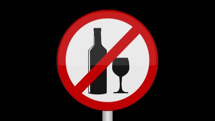 No Alcohol Sign Up And Down Alpha Channel