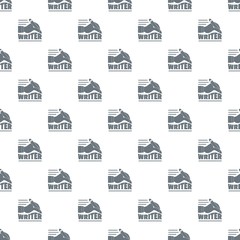 Hand with pen pattern vector seamless repeat for any web design