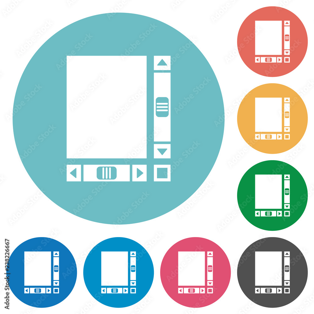 Poster blank document with scroll bars flat round icons
