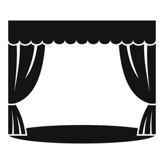 Theatrical curtain icon. Simple illustration of theatrical curtain vector icon for web design isolated on white background