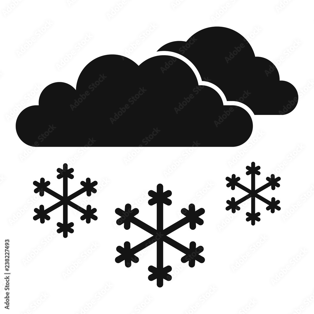 Poster snow cloud icon. simple illustration of snow cloud vector icon for web design isolated on white back
