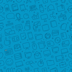 Vector seamless pattern of different web icons set