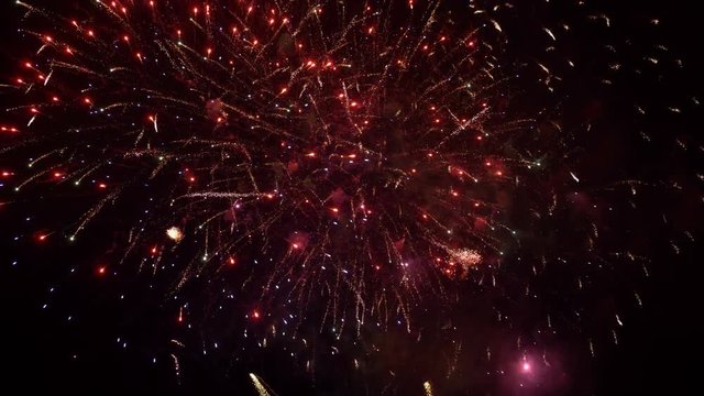 Fireworks show in 4K slow motion 60fps