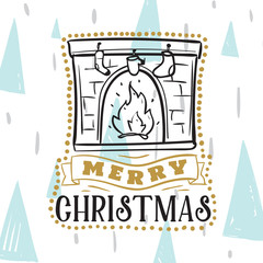 Merry Christmas typography.