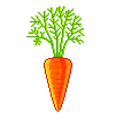 Pixel fresh carrot detailed illustration isolated vector