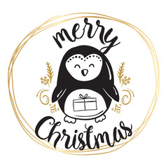 Merry Christmas typography.