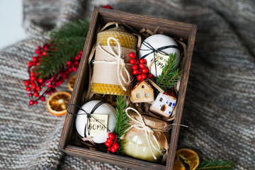 Gift for man / New Year's gift in a wooden box