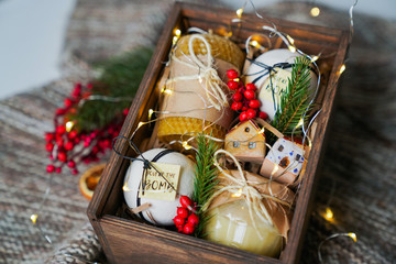 Gift for man / New Year's gift in a wooden box