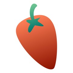 Red sweet pepper icon. Isometric of red sweet pepper vector icon for web design isolated on white background