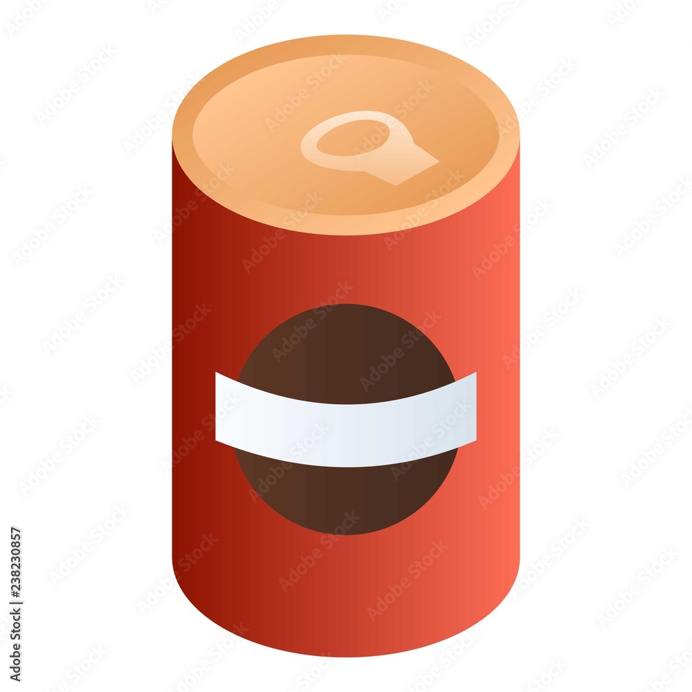 Poster tomato can icon. isometric of tomato can vector icon for web design isolated on white background
