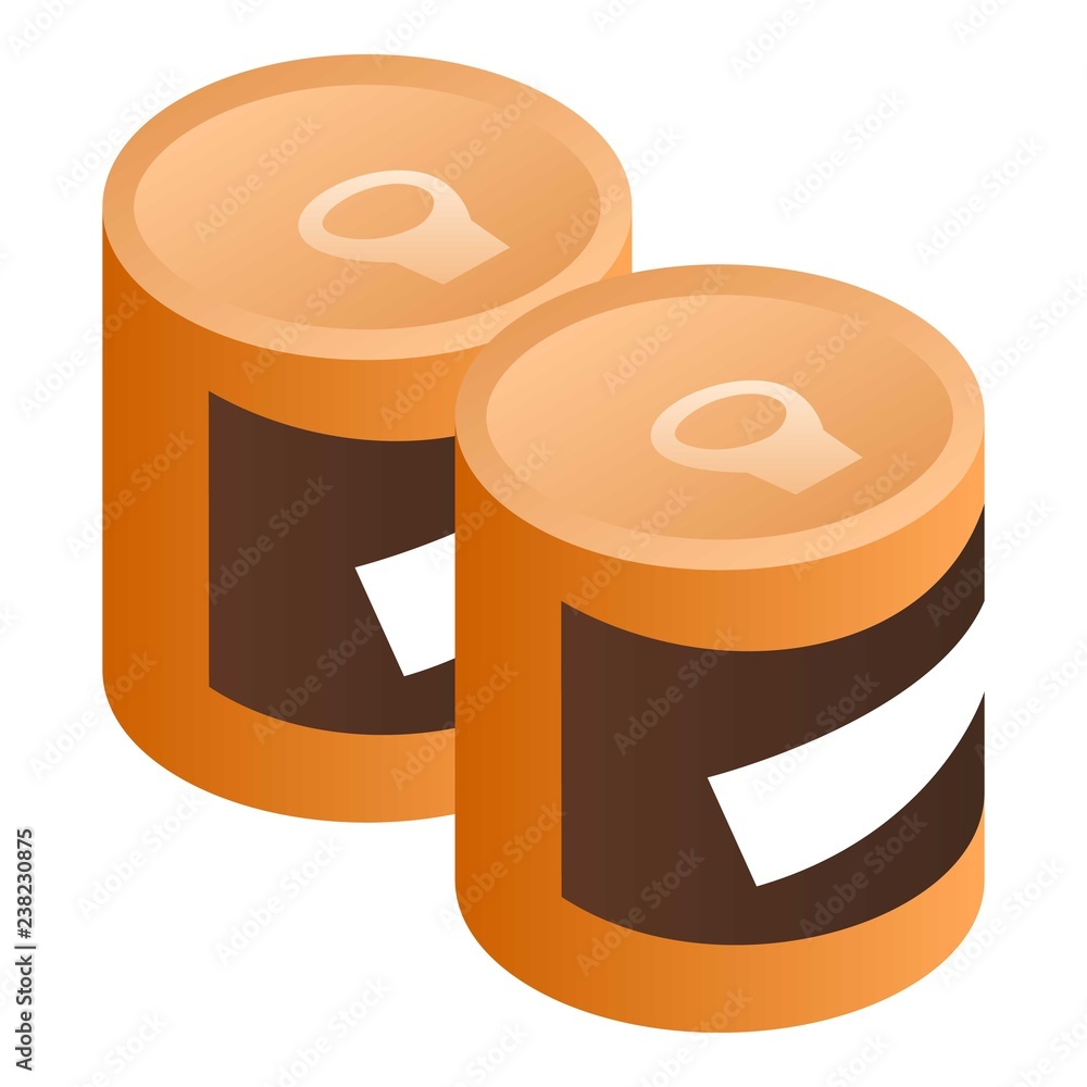 Poster canned bean icon. isometric of canned bean vector icon for web design isolated on white background