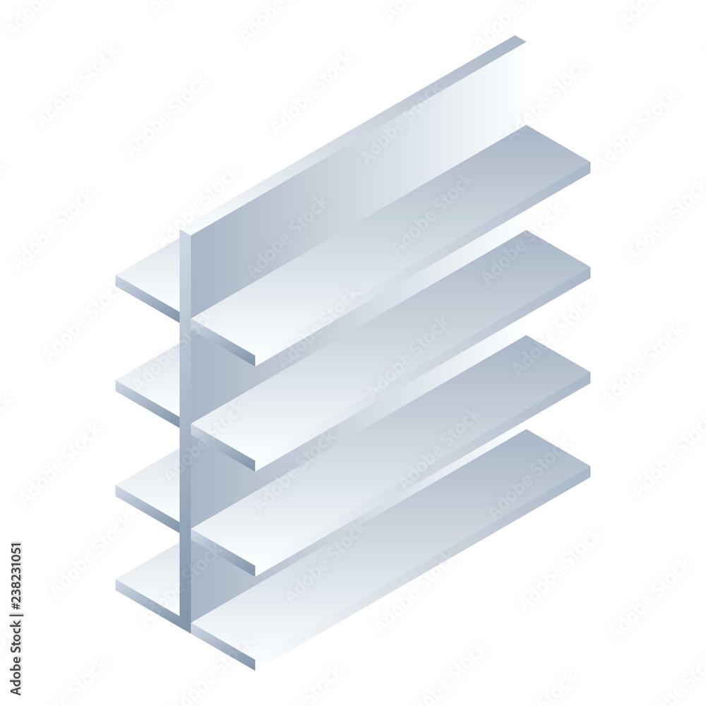Poster empty shelf icon. isometric of empty shelf vector icon for web design isolated on white background