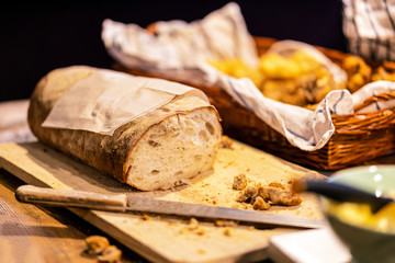 Picture of swedish breakfast table in the cafe