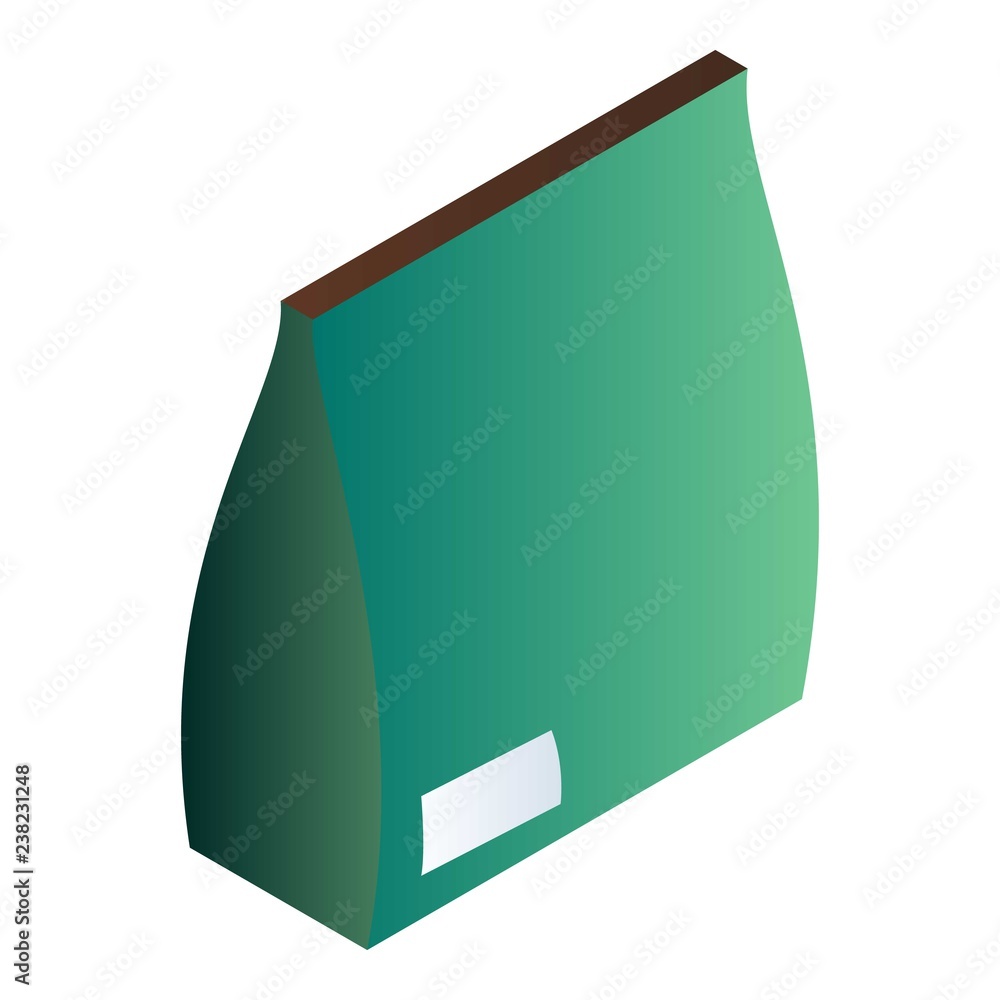 Poster green blank package icon. isometric of green blank package vector icon for web design isolated on wh