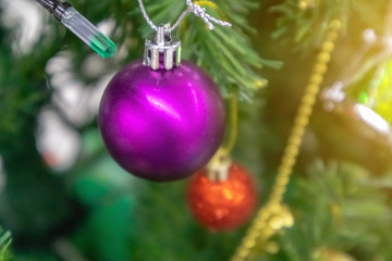 christmas balls on tree