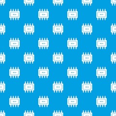 Transistor microchip pattern vector seamless blue repeat for any use