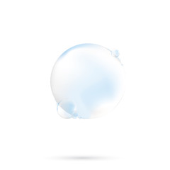 Vector Soap Water Bubbles. Transparent Isolated Realistic Design Elements. Can be used with any Background