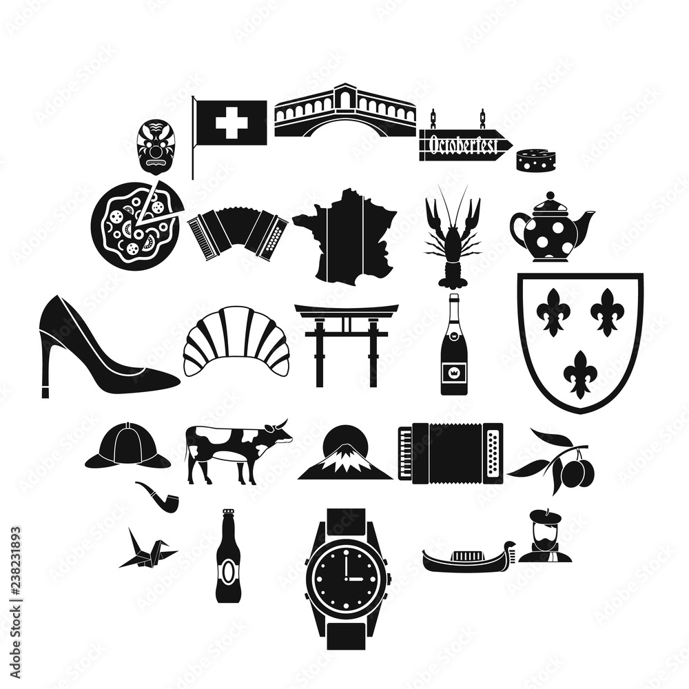 Poster reconnaissance icons set. simple set of 25 reconnaissance vector icons for web isolated on white bac