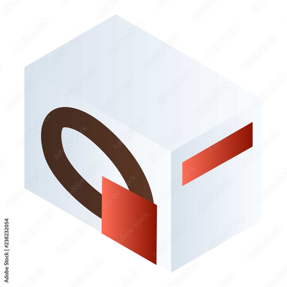 Poster white cookie box icon. isometric of white cookie box vector icon for web design isolated on white ba