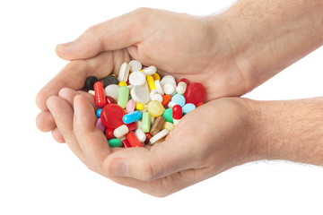Hands with pills