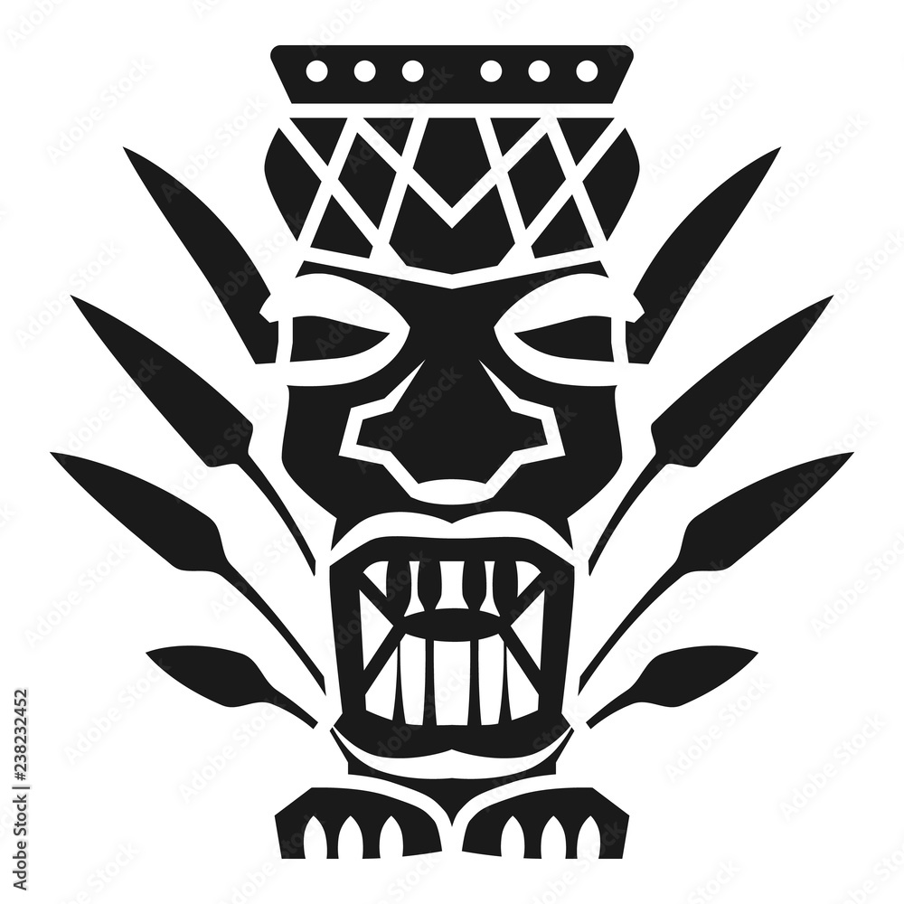 Poster leaf tiki idol icon. simple illustration of leaf tiki idol vector icon for web design isolated on wh