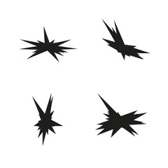 Set of explosion icons on white background. Vector illustration