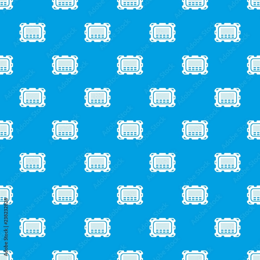 Poster central microchip pattern vector seamless blue repeat for any use