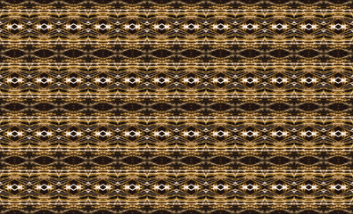 Geometric seamless pattern with small golden elements on a black background_