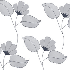 flowers with branches and leaves pattern
