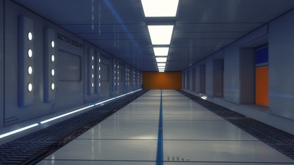 Obraz premium 3D render Interior and futuristic architecture design