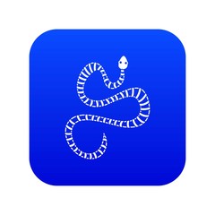 White striped snake icon digital blue for any design isolated on white vector illustration