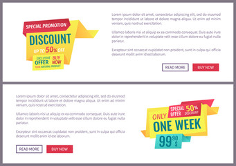 Special Promotion Discounts Vector Illustration