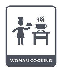 woman cooking icon vector