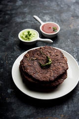 Ragi roti or flat Bread made using finger millet is a healthy and tasty breakfast dish of...