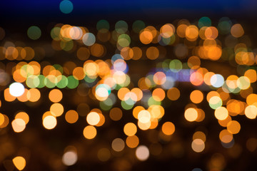 beautiful city blurring magic lights abstract circular bokeh on festive background