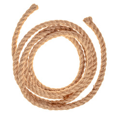 ship rope isolated on white background, close up