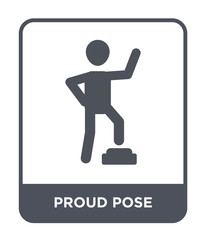 proud pose icon vector