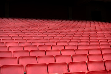 Red seat row in stadium