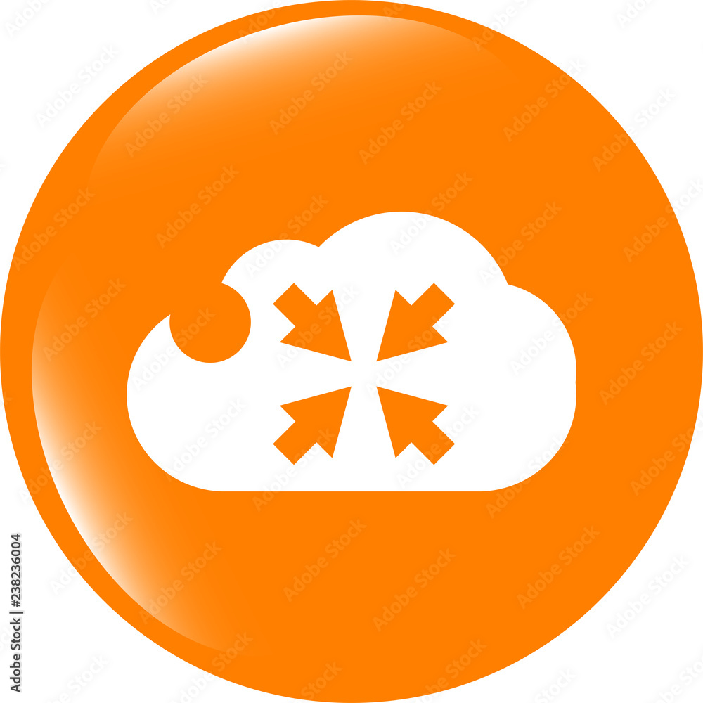 Poster abstract cloud icon. full screen upload button. load symbol. round button