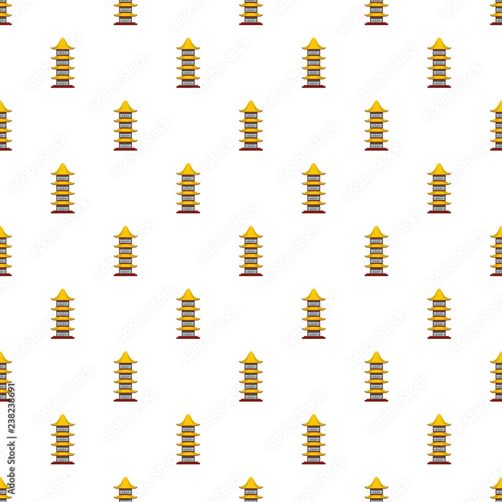 Poster asian temple pattern seamless vector repeat for any web design