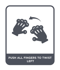 push all fingers to twist left icon vector