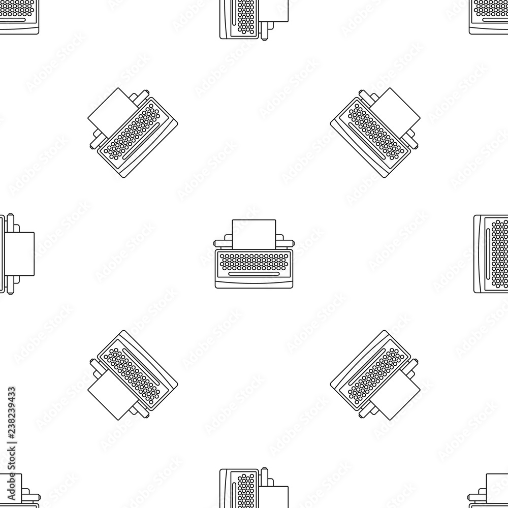 Poster round button typewriter icon. outline illustration of round button typewriter vector icon for web de